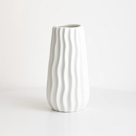 Rippled Ceramic Vase – Large