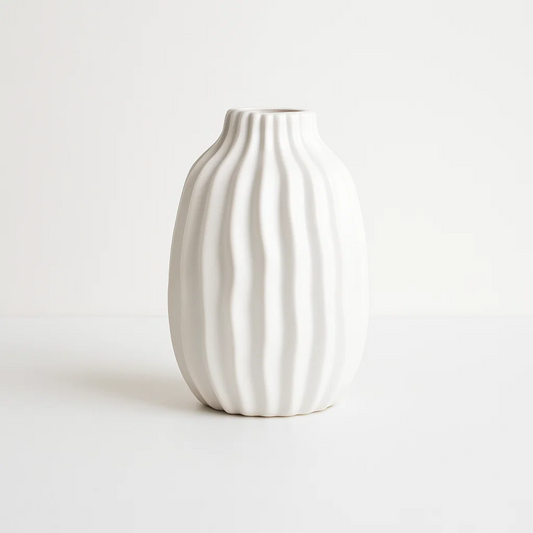 Rippled Ceramic Vase – Medium