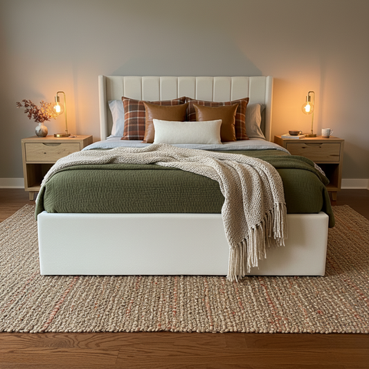 Ventus Storage Bed - Ivory