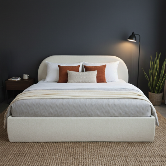 Luna Storage Bed - Cream Boucle