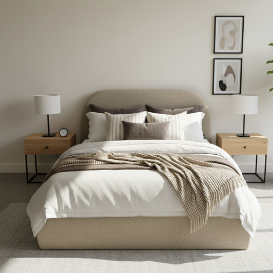 Luna Storage Bed - Beige Boucle