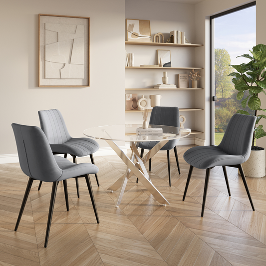 Sabine Dining Table - Silver