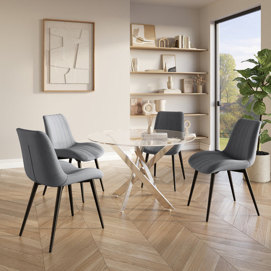 Sabine Chrome & Livia - Dining Set