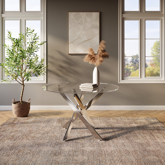 Sabine Chrome & Rusty - Dining Set