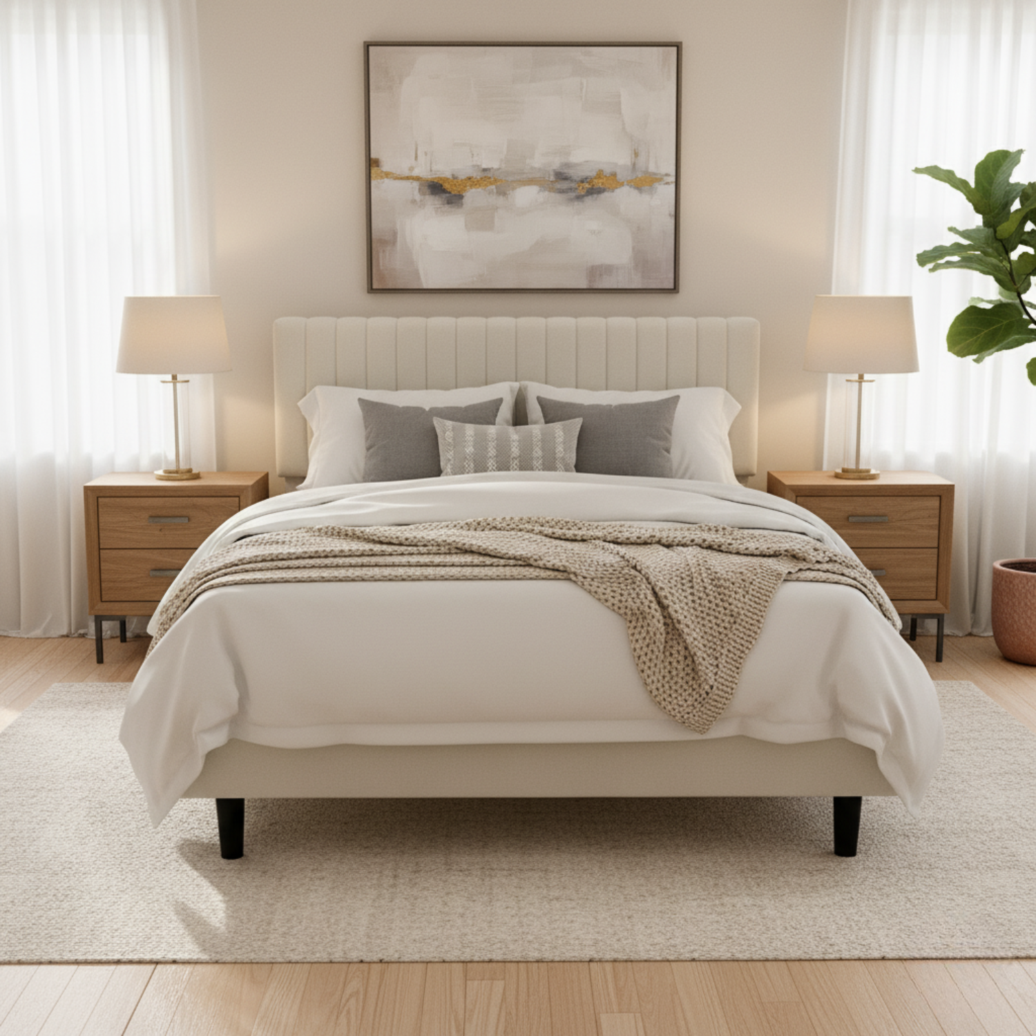 Terra Bed - Ivory – Placida Decor