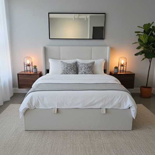 Velar Storage Bed - Almond Cream