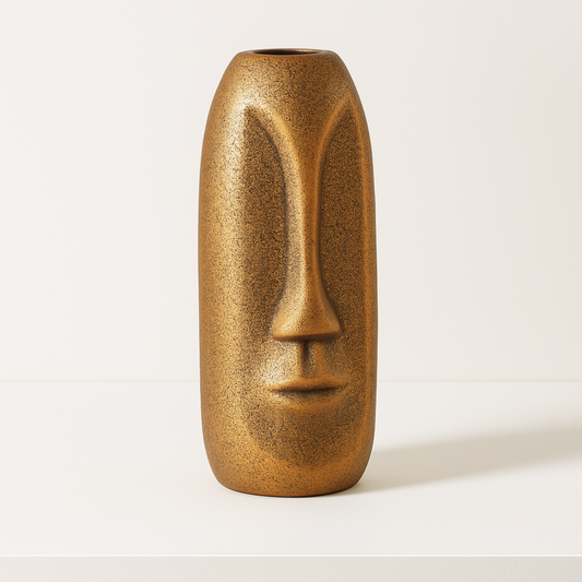 Gold Face Ceramic Vase