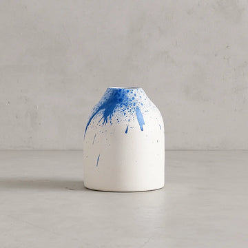 Blue Splash Ceramic Vase – Small