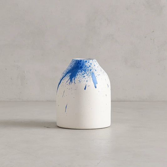Blue Splash Ceramic Vase – Small