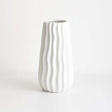 Rippled Ceramic Vase – Large