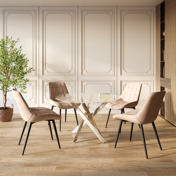 Sabine Chrome & Rusty - Dining Set