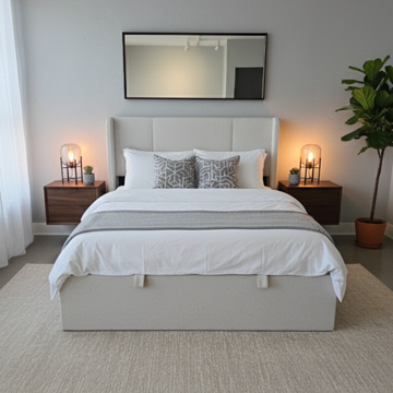 Velar Storage Bed - Almond Cream